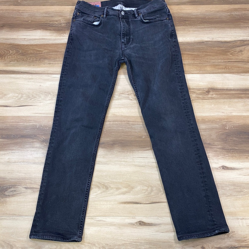 Acne Studios North Jeans Mens 32 Organic Cotton Slim Fit Faded Black Italy